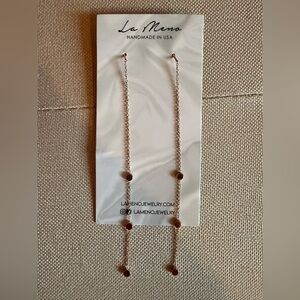 La Meno Dangle Chain Rose Gold Earrings